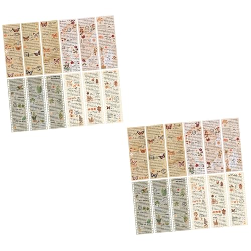 DOITOOL 8 Sätze Vintage Washi Tape Dekoratives Klebeband für DIY Scrapbooking und Planer Retro Pflanzendesign Einfach Abreißbar für Bastelprojekte und Geschenkverpackungen von DOITOOL