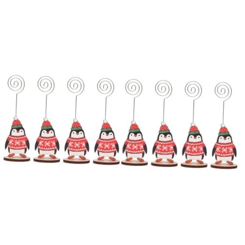 DOITOOL 8 Stck. Visitenkartenhalter Für Weihnachten Notizclip Für Weihnachtsfeiern Desktop-weihnachtsschmuck Weihnachtsparty-fotoclip Weihnachtshalter Nachrichtenordner Bambus von DOITOOL