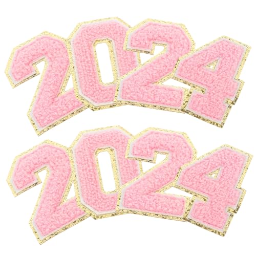 DOITOOL 8 Stück Aufnäher Zum Aufnähen Aufnäher Zahlen Zum Aufbügeln Aufnäher Zahlen Aufnäher Kleidungsflicken Reparaturmaterial Für Kleidung Zahlen Nähapplikation Rosa von DOITOOL