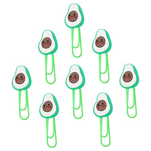 DOITOOL 8 Stück Büroklammer farbig Kleine Papierklammern Obst geformt Schreibwaren the office büroradio die schule de hochzeitsdeko Dokumentclips Markierungsclip für die Schule Harz Green von DOITOOL