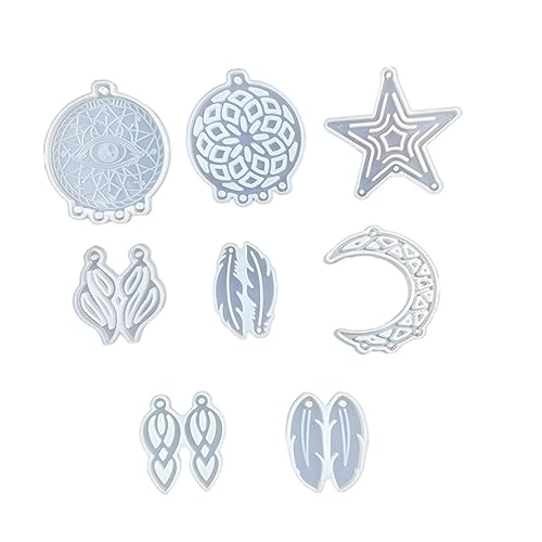 DOITOOL 8 Stück Dream Catcher Silikonform Set Teiliges Epoxidharz Gießform für DIY Ohrringe und Wanddekorationen Kreative Bastelideen für und Anhänger von DOITOOL