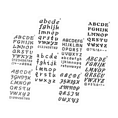 DOITOOL 8 Stück Malvorlage schablonen stencil Schreibwaren gießform teller Zeichenwerkzeuge Bastelbuchstaben-Schablone Vinyl große Briefvorlagen Kalligrafie Vorlagen Buchstaben pet0.25mm von DOITOOL