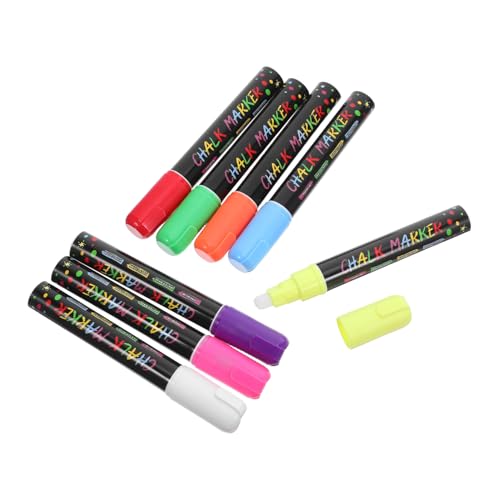 DOITOOL 8 Stück Teiliges Chalkboard Marker mit Wasserbasierter Abwischbarer Tinte und Beidseitiger Spitze Leuchtende Farben für Glas Tafeln Fenster und Werbung von DOITOOL