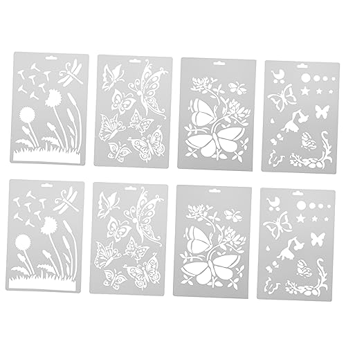 DOITOOL 8 Stück Teiliges Hohle Malvorlagen Schablonen für Diy Kunsthandwerk Wiederverwendbar Pet Material für Zeichenfähigkeiten Verschönerung von Zuhause und Garten von DOITOOL