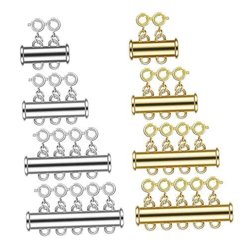 DOITOOL 8 Stück Teiliges Magnetverschluss für Schmuck DIY Kreative Mehrreihige Magnet Karabinerhaken Hochwertigem Material Silber Gold mit Starker Haltekraft für Armbänder und DOITOOL 8 Stück Teiliges Magnetverschluss für Schmuck DIY Kreative Mehrreihige Magnet Karabinerhaken Hochwertigem Material Silber Gold mit Starker Haltekraft für Armbänder und von DOITOOL