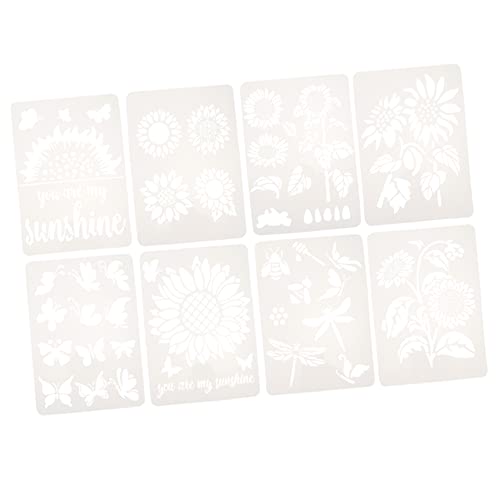 DOITOOL 8 Stück Teiliges Malvorlagen Schablonen für Diy Sonnenblumen Zeichenvorlagen Wiederverwendbare Malform für Projekte für Stifte Buntstifte und Marker von DOITOOL