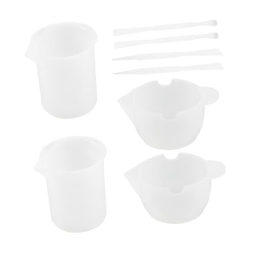 DOITOOL 8 Stück Teiliges Silikon Mischbecher mit Pigmentrührstäben Wiederverwendbare Farbtonbecher für DIY Epoxidharz UV harz und Acrylfarbe Praktische Dosierbecher mit Wiederverwendbar von DOITOOL
