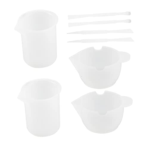 DOITOOL 8 Stück Teiliges Silikon Mischbecher mit Rührstäbchen Wiederverwendbare Becher für Pigmentmischungen und DIY Projekte für Epoxidharz und Bastelarbeiten Wiederverwendbar von DOITOOL