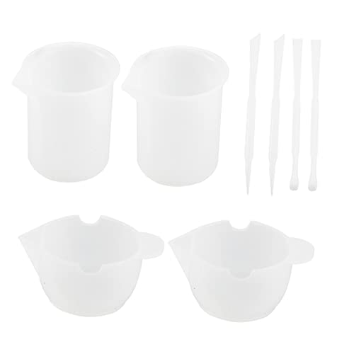 DOITOOL 8 Stück Teiliges Silikon Mischbecher mit Rührstäbchen für Epoxidharz Praktische und Pigmentmischung für DIY Projekte und Schmuckherstellung Wiederverwendbar von DOITOOL