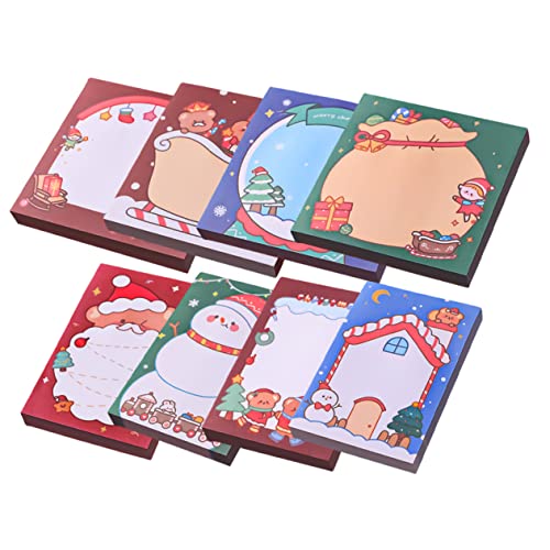 DOITOOL 8 Stück Teiliges Weihnachts Notizblock Kompakte Haftende Memo Sticker Vielseitig Einsetzbar für Schule Büro Zuhause Praktische Erinnerungszettel aus Hochwertigem Papier als von DOITOOL