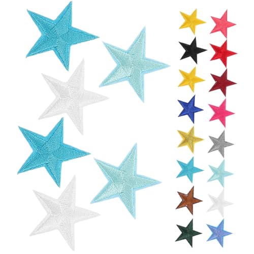 DOITOOL 80 Stück Bügelflicken Stern Aufnäher aus Polyester Bestickte Stern Applikationen zum Aufbügeln und Nähen DIY Patch für Kleidung Hüte Taschen Robuste Textilreparatur von DOITOOL