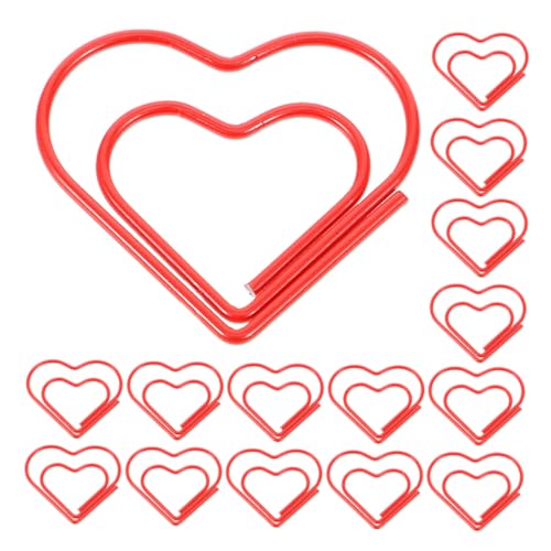 DOITOOL 80 Stück Büroklammern formen lustige Büroklammern Halter für Büroklammern Kleine Papierklammern Büroklammern in Buchform Liebe Büroklammer Büroklammern gefärbt Herzclips Metall rot DOITOOL 80 Stück Büroklammern formen lustige Büroklammern Halter für Büroklammern Kleine Papierklammern Büroklammern in Buchform Liebe Büroklammer Büroklammern gefärbt Herzclips Metall rot von DOITOOL