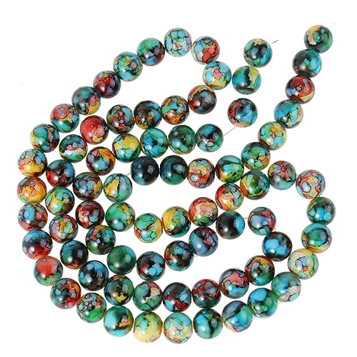 DOITOOL 80 Stück Glasperlen Diy Schmuckzubehör für Armbänder und Zweifarbige Rissperlen Bastelperlen für Handgemachte Accessoires von DOITOOL