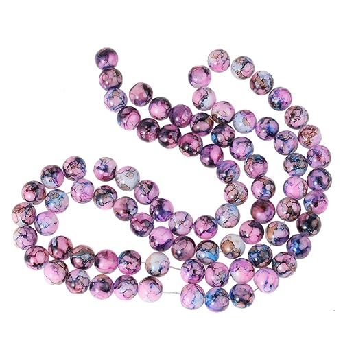 DOITOOL 80 Stück Glasperlen Farbige Rissperlen Zubehör für Armbänder und DIY Handwerksperlen für Schmuckherstellung und Bastelprojekte von DOITOOL