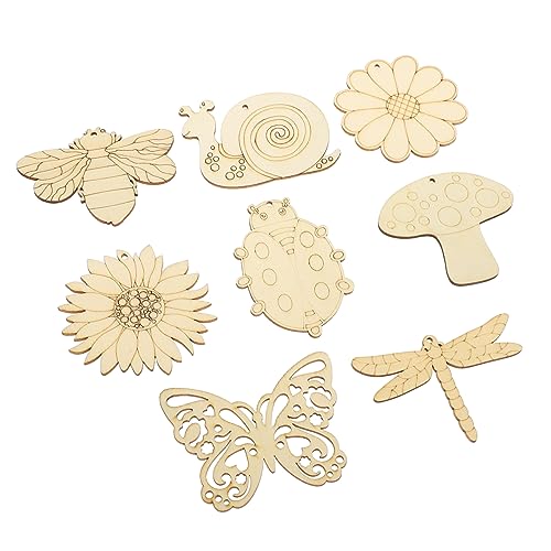 DOITOOL 80 Stück Unbehandelte Holzscheiben DIY Holz Anhänger für Bastelprojekte für Kreative Dekorationen und Frühlingsfestlichkeiten Unifarben zum Malen und Schnitzen von DOITOOL