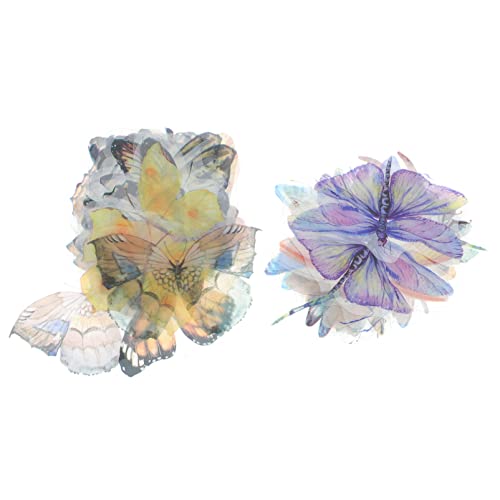 DOITOOL 80 Stück Wasserfeste Dekorative Aufkleber für Diy Scrapbook Transparente Butterfliegen Sticker für Kreative Alben Journale und Bastelprojekte von DOITOOL