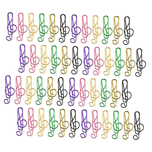 DOITOOL 85 Stück Musiknoten Büroklammern aus Metall Dekorative Clips für Schule und Büro Vielseitig Einsetzbar für Notizen und Dokumente Zufällige Farbe von DOITOOL