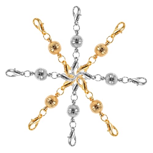 DOITOOL 8Stücke Magnetverschluss für DIY Schmuck Kettenverlängerung Langlebig und Robust für Armbänder Basteln von DOITOOL
