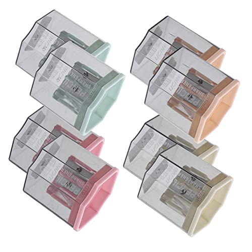 DOITOOL 8Stücke Teiliges Bleistiftspitzer Für Handlicher Anspitzer Mit Doppellöchern Für Holzstifte Ergonomisches Design Für Schule Und Zuhause Zufällige von DOITOOL