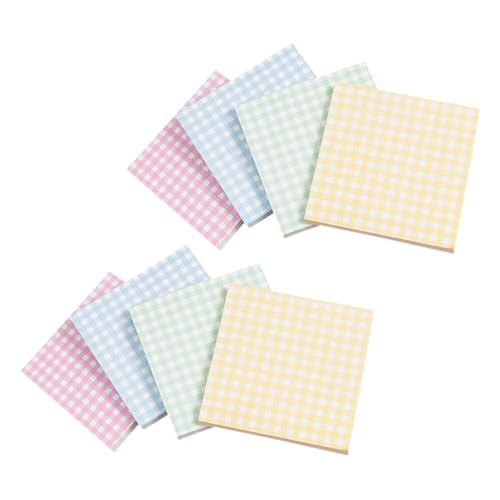 DOITOOL 8Stücke Teiliges Quadratische Haftnotizen mit Rasterdesign Selbstklebend Farbenfrohes Notizpapier für Büro Schule und Zuhause für Kreative Erinnerungen und Notizen von DOITOOL