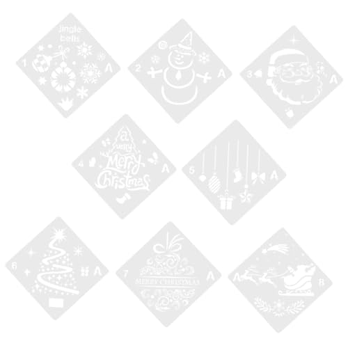 DOITOOL 8Stücke Weihnachtsmalerei Schablonen Wiederverwendbare Vorlagen Für DIY Malkunstprojekte Weihnachtsdekoration Und Aktivitäten Für Erwachsene von DOITOOL