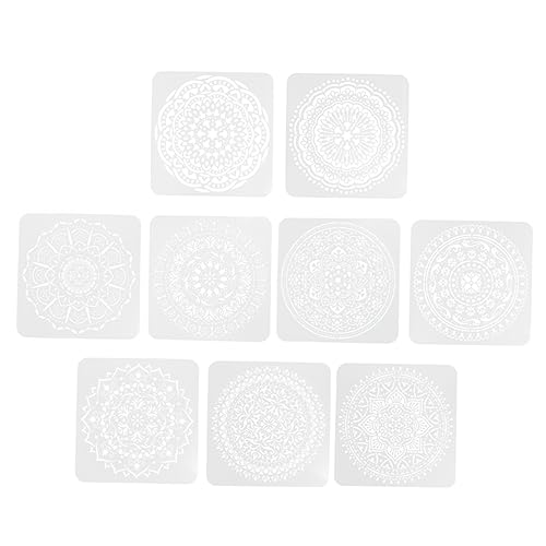 DOITOOL 9 Blätter Mandala Schablonen Wiederverwendbare Punktierungsvorlagen für Kreative Wandgestaltung Diy Malerei Textilien und Mehr von DOITOOL