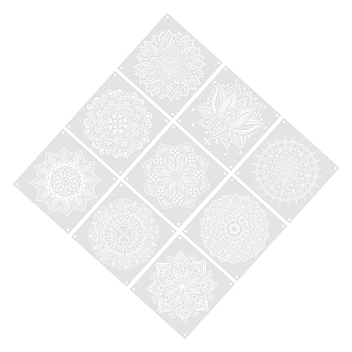 DOITOOL 9 Blätter Mandala Schablonen für Diy Projekte Wiederverwendbare Schablonen für Teenager Zubehör für Malerei und Mehr von DOITOOL