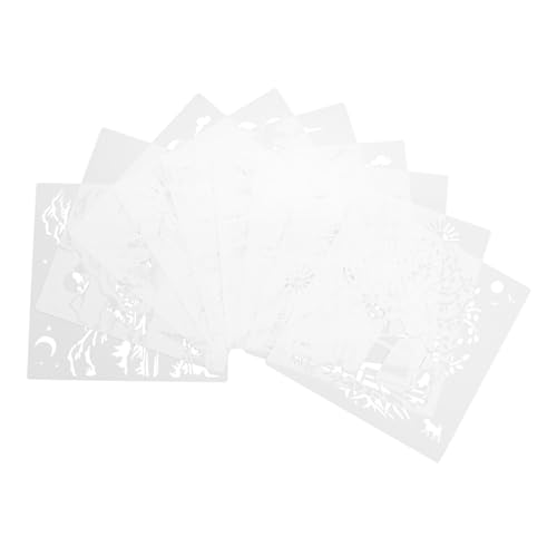 DOITOOL 9 Blätter Teiliges Landschaftsmalerei Schablonen aus Langlebigem Pet Wiederverwendbare DIY Zeichenvorlagen für Geruchsneutral Abwischbar Vielseitig für Wanddeko Bastelprojekte von DOITOOL