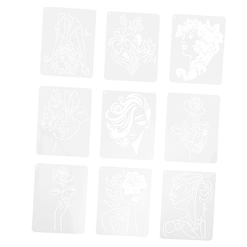 DOITOOL 9 Blätter Wiederverwendbare Malvorlagen Wandschablone Malschablonen Formschablonen Kunstschablonen Vinylschablonen Und Vorlagen Zum Malen Farbschablonen Blumenzeichnung Das von DOITOOL