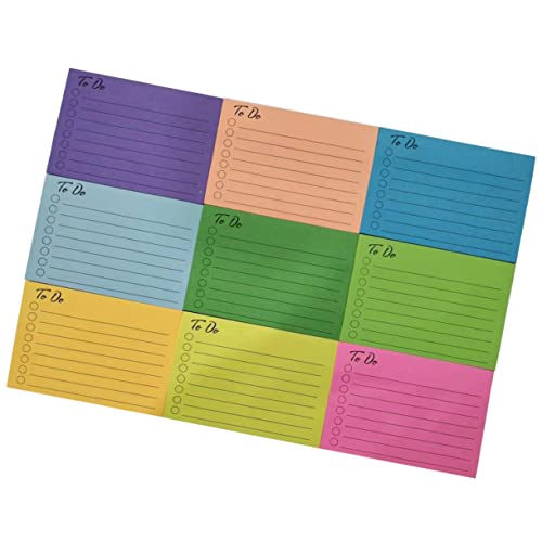 DOITOOL 9 Haftnotizen ästhetisch Memo-Aufkleber multi bunt Aufkleber für Papiernotizen Pads Kompakte Notizpolster zerreißbare Notizblöcke aus Papier fluoreszierendes Papier von DOITOOL