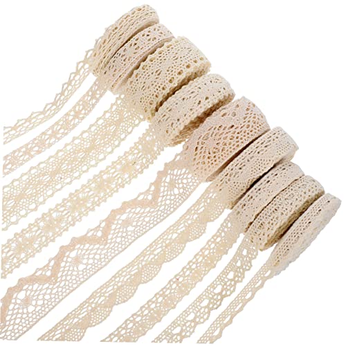 DOITOOL 9 Rollen Baumwoll Spitzenband Weiche Baumwolle Dekorative Diy Bänder für Kleidung Vorhänge und Hochzeitsdeko Vielseitiges Garn Zubehör für Handarbeit und Festliche Zeremonien DOITOOL 9 Rollen Baumwoll Spitzenband Weiche Baumwolle Dekorative Diy Bänder für Kleidung Vorhänge und Hochzeitsdeko Vielseitiges Garn Zubehör für Handarbeit und Festliche Zeremonien von DOITOOL