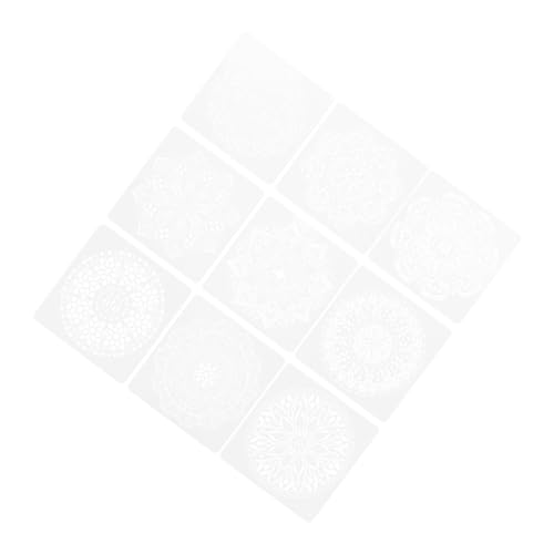 DOITOOL 9 Stück Mandala Malvorlagen Teiliges Set Wiederverwendbare Schablonen für Diy Wanddekoration Kreative Zeichenschablonen für Langlebig und Flexibel für Pigmentmalerei und von DOITOOL