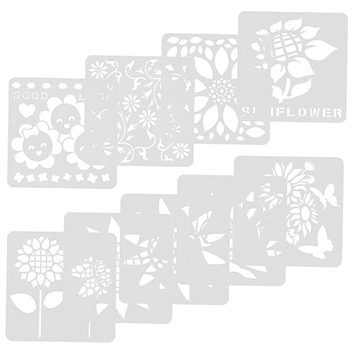 DOITOOL 9 Stück Sonnenblumen Schablonen für Bastelarbeiten Wiederverwendbare Malschablonen für Diy Projekte für Plastik und Wandkunst von DOITOOL