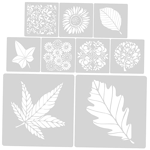 DOITOOL 9 Stück Teiliges Blumenschablonen für Wandgestaltung Wiederverwendbare Malschablonen Pet für Kreative DIY Projekte für Acrylmalerei und Dekoration von DOITOOL