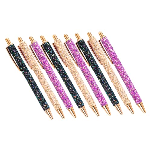DOITOOL 9 Stück Teiliges Glitzer Pailletten Kugelschreiber Einziehbare Schwarze Tinte Niedliche Bunte Metall-stifte für Schule Büro und Zuhause Funkelnde Schreibwaren für Frauen Mädchen von DOITOOL