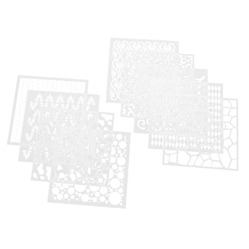 DOITOOL 9 Stück Teiliges Schablonenset für Geometrische Muster Wiederverwendbare Malvorlagen für Kreative Heimdekoration Bastelprojekte und Diy Kunstwerke von DOITOOL