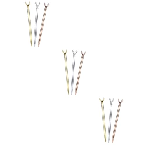 DOITOOL 9 Teiliges Metallkugelschreiber mit Dekorative Kugelschreiber für Schule und Büro Langlebige Tragbare Schreibgeräte in Gold Silber und Roségold von DOITOOL