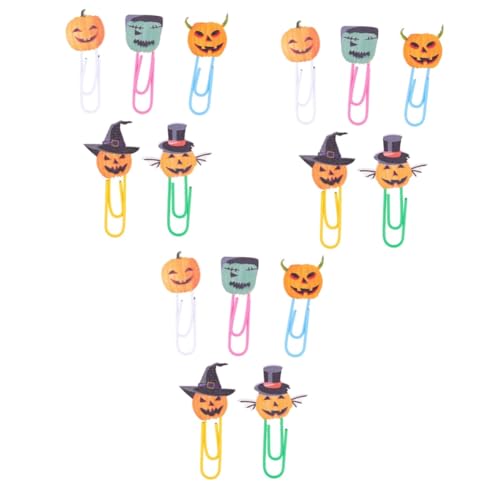 DOITOOL 90 Stck. Kreative Kürbis Büroklammern aus Holz Halloween Deko Clips für Schule Büro und Zuhause Befestigen von Fotos Notizen und Lesezeichen Langlebig und Witzig von DOITOOL