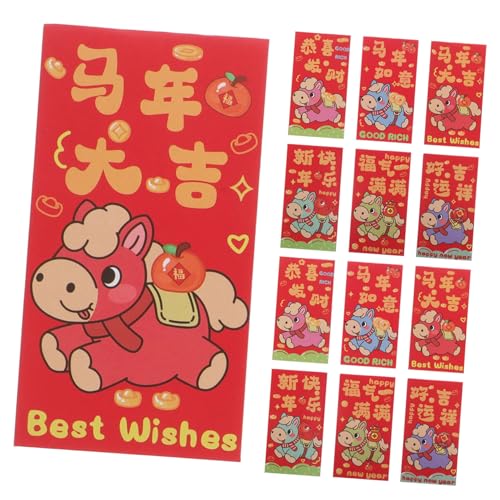 DOITOOL 90 Stück Chinesische Rote Umschläge Kreative Pferde-motiv Hong Bao Hochwertiges Papier Traditionelle Neujahrs-geldumschläge für Frühlingsfest und Familienfeiern DOITOOL 90 Stück Chinesische Rote Umschläge Kreative Pferde-motiv Hong Bao Hochwertiges Papier Traditionelle Neujahrs-geldumschläge für Frühlingsfest und Familienfeiern von DOITOOL