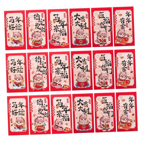 DOITOOL 90 Stück Jahr des Pferdroten Pakets Jahr der Pferdegeldtasche chinesische rote Umschlagtasche Frühlingsfest rote Tasche 2026 Neujahrsumschläge für Mondjahre Papier DOITOOL 90 Stück Jahr des Pferdroten Pakets Jahr der Pferdegeldtasche chinesische rote Umschlagtasche Frühlingsfest rote Tasche 2026 Neujahrsumschläge für Mondjahre Papier von DOITOOL