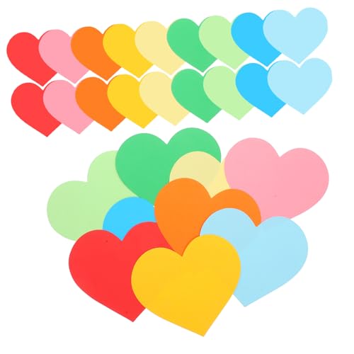 DOITOOL 90 Stück Papiergeschnittene Dekorationen Dekore filigrane Wandausschnitte Valentinstag Pastell groß herzausschnitte papier Formen Ausschnitte für Pinnwand farbig gummiertes Papier von DOITOOL