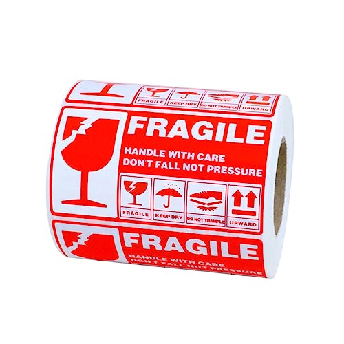 DOITOOL 900 Stck. Rote Warnetiketten Fragile Sticker mit Starkem Klebstoff Selbstklebende Verpackungsaufkleber für Zerbrechliche Pakete Vielseitig Haftend Karton Kunststoff DOITOOL 900 Stck. Rote Warnetiketten Fragile Sticker mit Starkem Klebstoff Selbstklebende Verpackungsaufkleber für Zerbrechliche Pakete Vielseitig Haftend Karton Kunststoff von DOITOOL