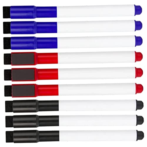 DOITOOL 9Stücke Teiliges Magnetischer Whiteboard Marker Abwischbare Trockenerase Stifte und Spitze für Büro Schule und Zuhause Langlebig und von DOITOOL