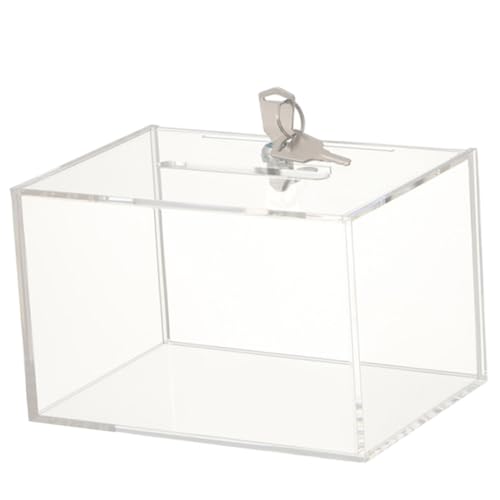 DOITOOL Abschließbare Transparente Spendenbox aus Acrylglas Multifunktionale Vorschlags Losbox für Büros Schulen Fundraising Sichere Sammlung von Stimmzetteln Spenden und Rückmeldungen von DOITOOL