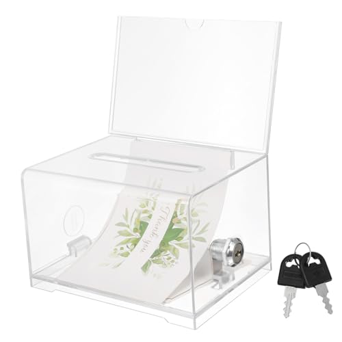DOITOOL Acryl Vorschlagsbox mit Schloss und Schlüssel Transparente Spendenbox für Veranstaltungen Leicht Abnehmbar mit Platz für Schildhalter für Abstimmungen DOITOOL Acryl Vorschlagsbox mit Schloss und Schlüssel Transparente Spendenbox für Veranstaltungen Leicht Abnehmbar mit Platz für Schildhalter für Abstimmungen von DOITOOL