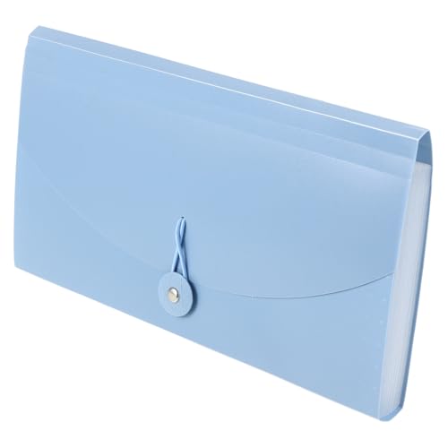 DOITOOL Akkordeontasche Mit Umhängeband Veranstalter Dateiorganisator Schreibtisch-organizer Ordner Tragbar Office-datei-organizer Kleiner Aktenorganisator Büroorganisator Blau Plastik von DOITOOL