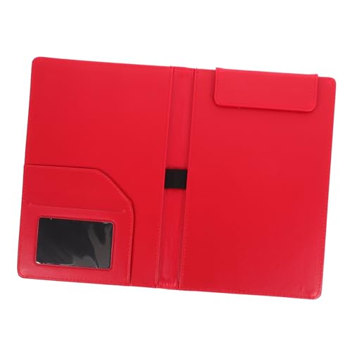 DOITOOL Aufbewahrungs-Klemmbrett Klemmbretter Zwischenablage Inhaber eines Menübelegs klein Klemmbrett mit Speicher Büro-Schreibtafel Quittungsinhaber tragbares Klemmbrett PU-Leder rot von DOITOOL