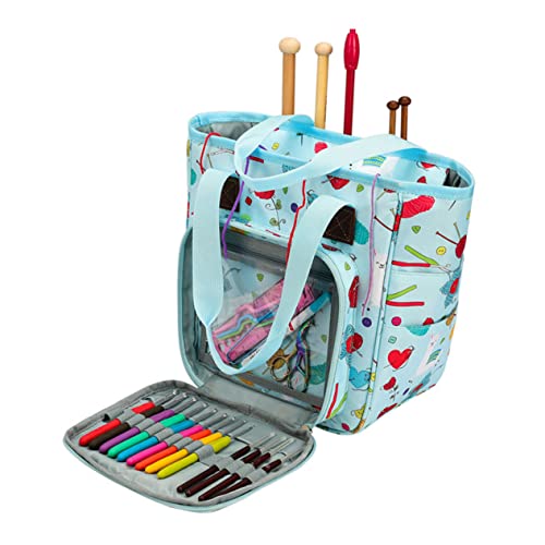 DOITOOL Aufbewahrungstasche Garnsack Organisatoren Taschen Wolle Stricktasche Die Einkaufstasche Stricken Häkeln Tragbar Zubehör Nähprojekttasche Reisetasche Mit Großer Kapazität Blue DOITOOL Aufbewahrungstasche Garnsack Organisatoren Taschen Wolle Stricktasche Die Einkaufstasche Stricken Häkeln Tragbar Zubehör Nähprojekttasche Reisetasche Mit Großer Kapazität Blue von DOITOOL