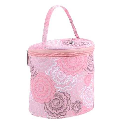 DOITOOL Aufbewahrungstasche aus Wolle Häkelgarn-Organizer gehäkelte Aufbewahrungstasche Häkelgarnhalter Garnorganisator Häkeltasche Organisator zur Aufbewahrung von Garn Polyester Rosa von DOITOOL