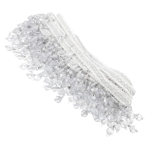 DOITOOL Beaded Fransenbesatz für Vorhänge Weißer Dekobesatz mit Perlen für Diy Heimdekoration zur Verschönerung von Sofabezügen und Vorhängen DOITOOL Beaded Fransenbesatz für Vorhänge Weißer Dekobesatz mit Perlen für Diy Heimdekoration zur Verschönerung von Sofabezügen und Vorhängen von DOITOOL